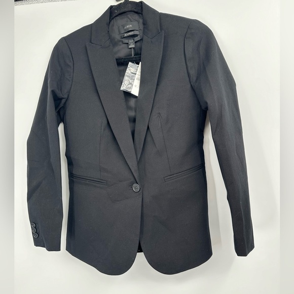 NEW J CREW Parke blazer in bi-stretch cotton Size 00 black - Picture 5 of 6